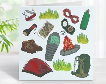 Hiking, Adventure Birthday, Camping Birthday, Rock Climbing Card, Boyfriend Card,
