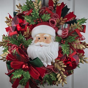 Classic Santa Christmas Wreath