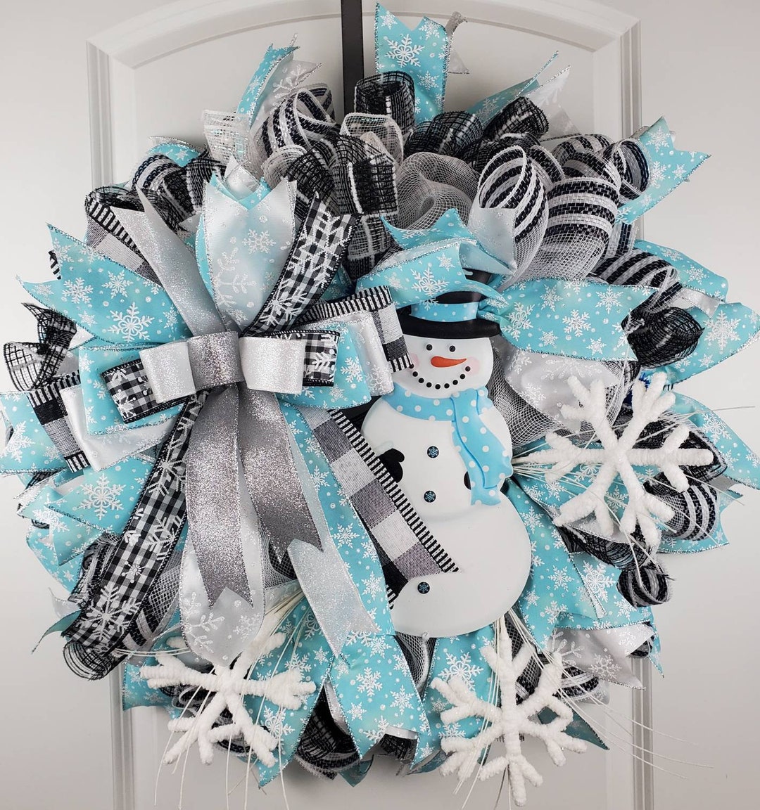 Winter Snowman Wreath - Etsy