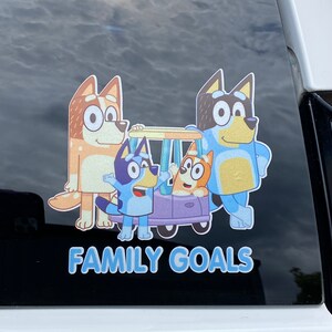 Family Goals Bluey Car Sticker Etsy