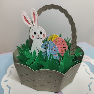 Carte pop-up Panier de Pâques