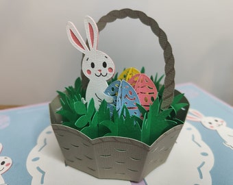 Tarjeta desplegable de cesta de Pascua