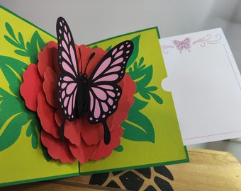 Tarjeta emergente de mariposa