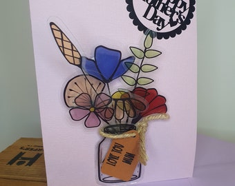 Tarjeta de florero 3D