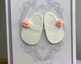 Tarjeta de felicitación por nuevo bebé, niño o niña