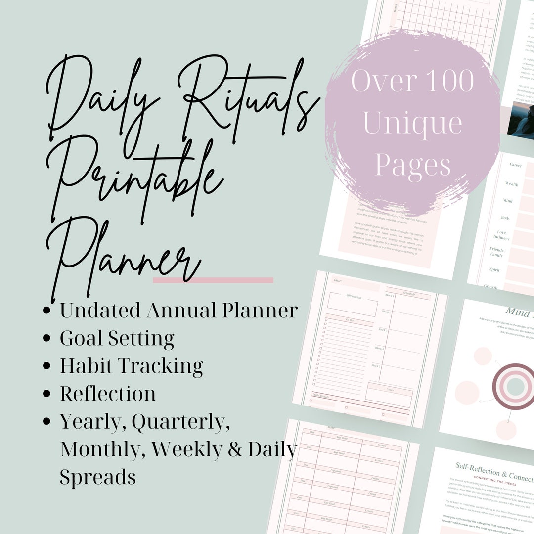 Daily Rituals Planner Printable Planner Digital Planner - Etsy
