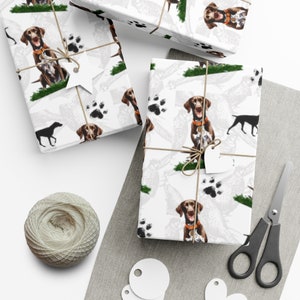 German Shorthaired Pointer Dog Wrapping Paper, Hunting Dog Gift Wrap, Christmas or Birthday, Scrapbook, Bird Dog Gift