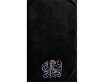 Luxury Hand Towel, Bathroom Decor, gifts for bath, housewarming gift, Octopus Kraken decor, gift for home, home decor, bathroom decor