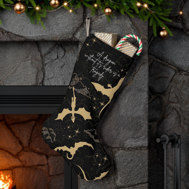 Fourth Wing Dragon Stocking © GroovyGiftsOnline | etsy.com