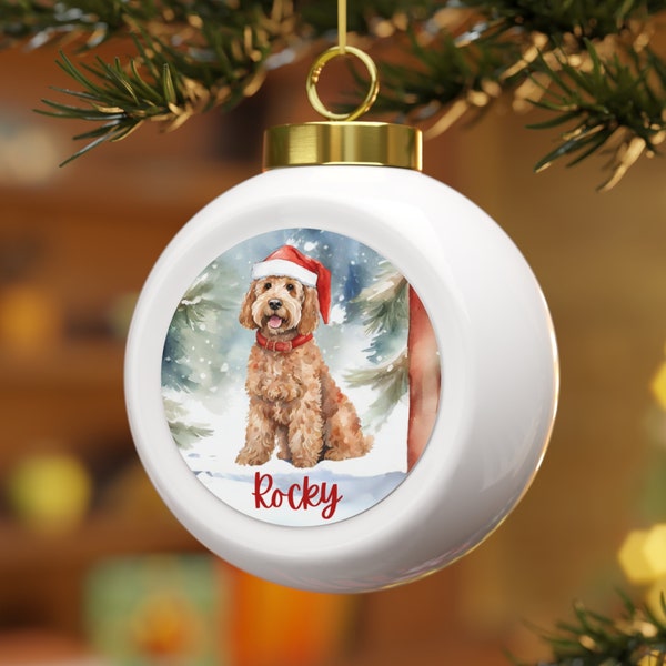 Personalized Doodle Dog Christmas Ornament, Doodle Mom Gift, Apricot/Red Cockapoo, Cavapoo, Goldendoodle, Labradoodle etc, Keepsake Ornament