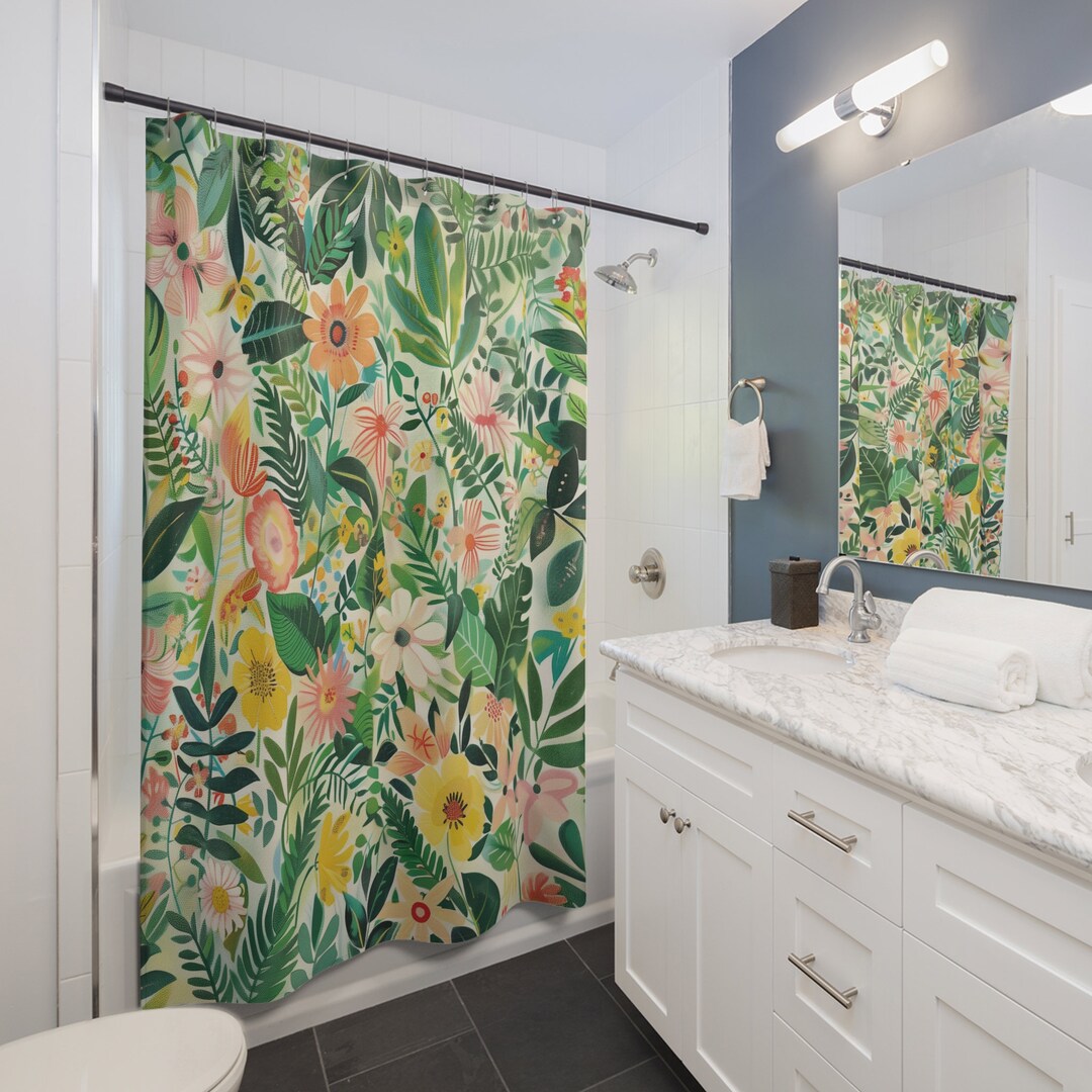 Boho Shower Curtain,cute Shower Curtain Boho,botanical Shower Curtain ...