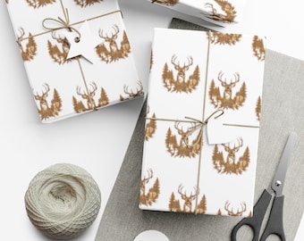 Deer Hunter Wrapping Paper, Hunting Wrapping Paper, Outdoorsy Gift Wrap, Manly Gift Wrap, Wrapping Paper for Men