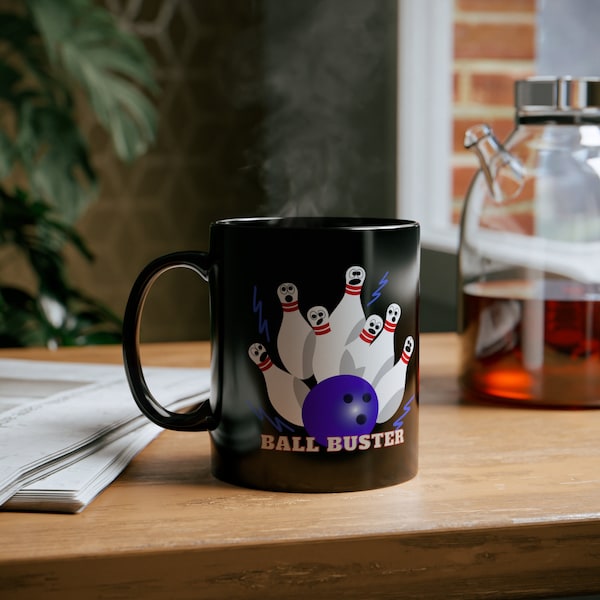 Black Coffee Mug "Ball Buster" Bowling