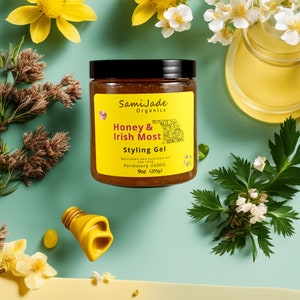 Honey & Irish Moss Hair Styling Jam Gel For All Curl Types.