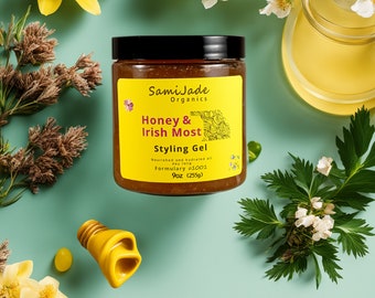 Honey & Irish Moss Hair Styling Jam Gel For All Curl Types.