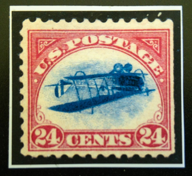 Sticker, Famous Stamp of Upsidedown Airplane, UNIQUE, Matte Finish, 1.