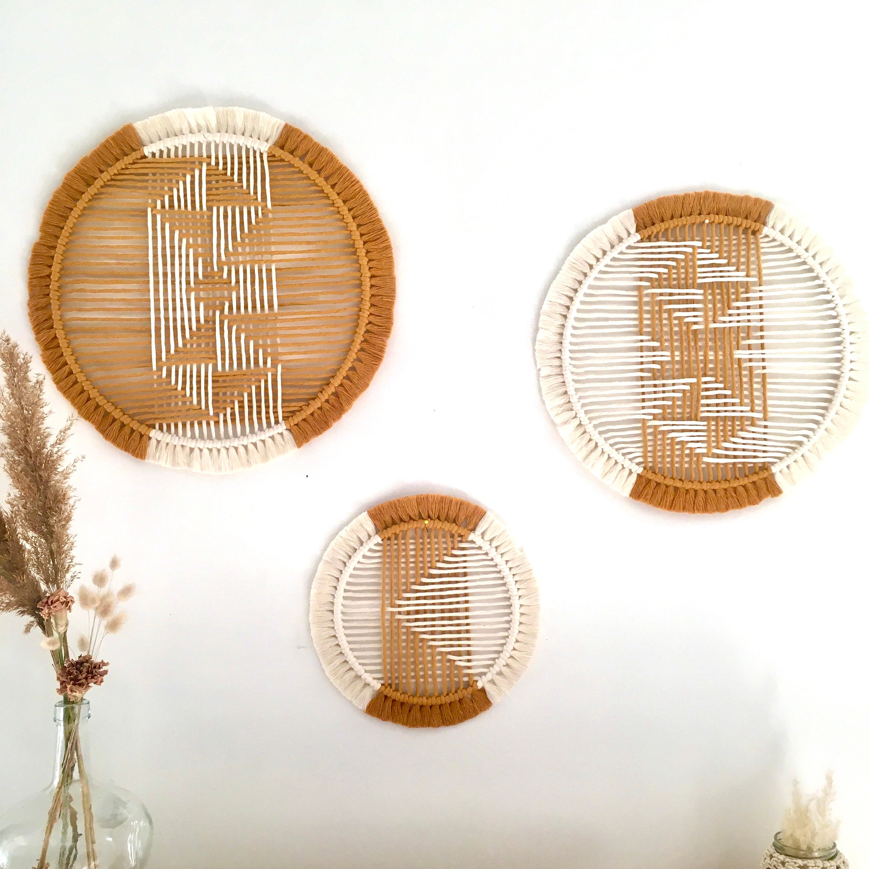 Lot de 3 Cercles Jaune Moutarde