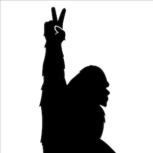 Bigfoot Peace Vinyl Decal