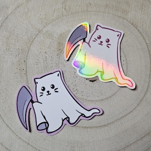 Sticker Katzengeist mit Sense