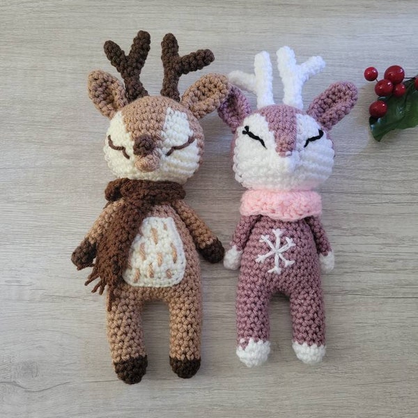 Crochet Deer ,Crochet Christmas Reindeer,Crochet Animal,Christmas Gift,Photo Prop,Baby Shower,Kids Stuffed Toy,Baby First Gift,Handmade Deer