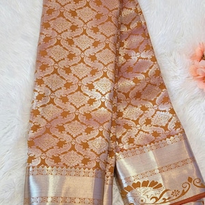 Silver Zari Handloom Silk Saree: South Indian Bridal Design