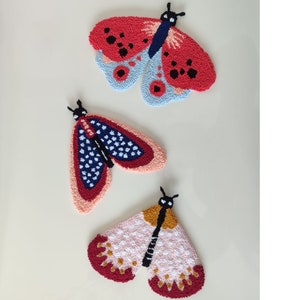 Punch Needle Wall Hanging, Wall Art, Wall Decoration, Butterfly Wall Decor, Tufted Wall Art, Nursery Decor