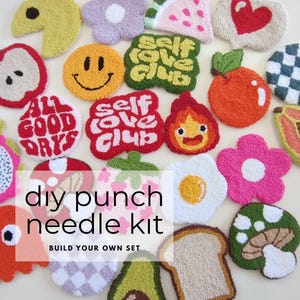 Kit fai da te per sottobicchieri Punch Needle - Set di 4 - Disegni mix & match (tasse, dazi pagati/DDP USA)