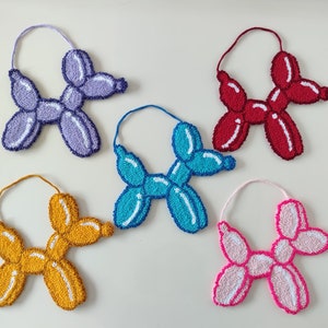 Balloon Dog Wall Hanging, Punch Needle Wall Art, Wall Decoration, Balloon Dog Home Decor, Tufted Wall Art ( Tax&Duty Paid/DDP USA )