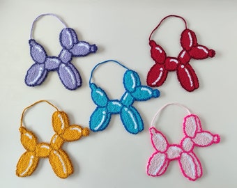 Balloon Dog Punch Needle Wall Hanging, Tufted Wall Art ( Tax&Duty Paid/DDP USA )