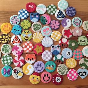 Pink Car Coasters, Punch Needle 8 Ball Coaster, Flower, Cute Frog Car Accessories, CarCoffee Coasters,Mug Rug ( Tax&Duty Paid/DDP USA)