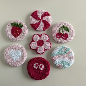 Funny, Cherry, Strawberry, 8 Ball, Shell Coasters, Customisable Car Decor,New Car Gift, Car Cup Holder,Pink Car Coasters