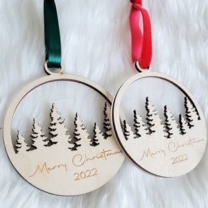 Merry Christmas 2022 ornament - 3D ornament - Frosted acrylic ornament - layered ornament - Christmas ornament - gift