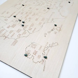United States National Park Travel Map, Wooden Travel Map, National Parks Map