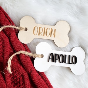 Dog personalized Christmas stocking tag, Christmas stocking tag, 3d tag