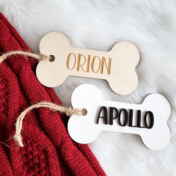 Dog personalized Christmas stocking tag, Christmas stocking tag, 3d tag