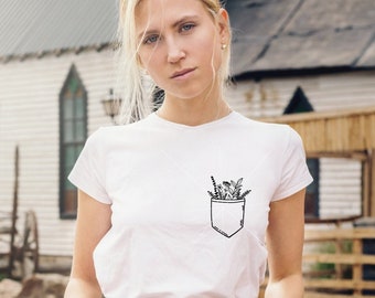 Floral Pocket Tshirt - Etsy