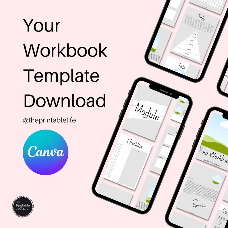 Workbook Canva Template Canva Template Course Creation Etsy UK