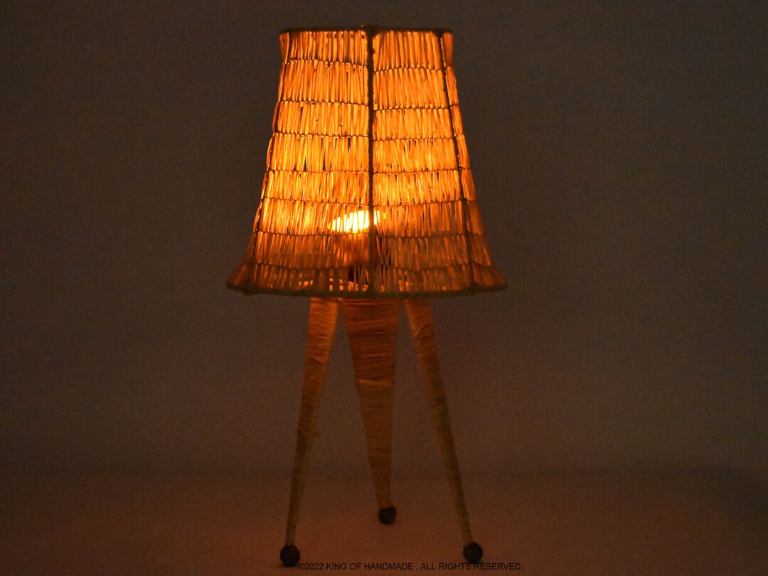 Art Deco Lamp Shade Natural and Black Raffia Lamp Moroccan Etsy