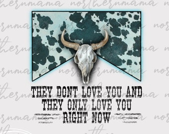 Western Cow Bull Digital Download, Country Western PNG, Cowboy Design, Wallen Bull Skull Distressed PNG File, Western Cowboy