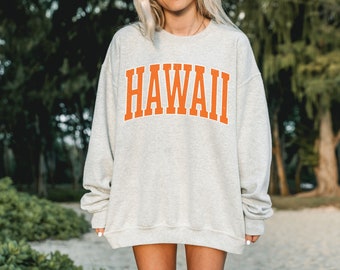 Hawaii Sweatshirt Hawaii Crewneck Hawaii Hoodie Beachy Sweater Vintage University of Hawaii Varsity Sweatshirt Surf Preppy Sweater