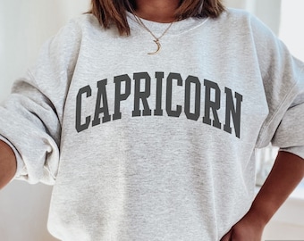 Capricorn Sweatshirt Capricorn Gifts Zodiac Sweatshirt Preppy Sweatshirt College Hoodie Astrology Sweater Zodiac Gifts Varsity Sweatshirt