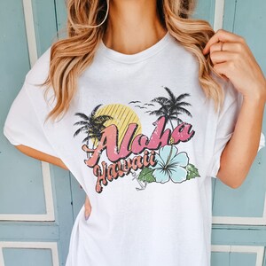 Aloha Shirt Hawaii Sweatshirt Coconut Girl Shirt Vintage Shirt Beach Bum Shirt Comfort Colors Shirt Retro Shirt Swim Shirt Palm Tree Tshirt