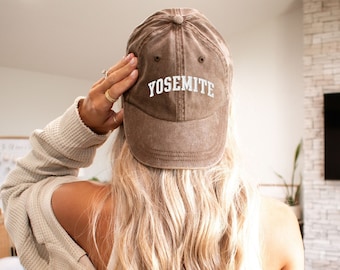 Embroidered Yosemite Hat Granola Girl Things National Park Cap Vintage Style Hat Embroidered Camping Cap Adventure Time Dad Style Hiking Hat