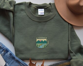 Embroidered National Park Crewneck Granola Girl Clothes Camping Sweatshirt Nature Lover Gifts Embroidered Hiking Outdoor Sweater