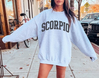 Scorpio Sweatshirt Scorpio Gifts Zodiac Sweatshirt College Sweatshirt Astrology Clothes Varsity Sweatshirt Vsco Hoodie Scorpio Zodiac Gifts