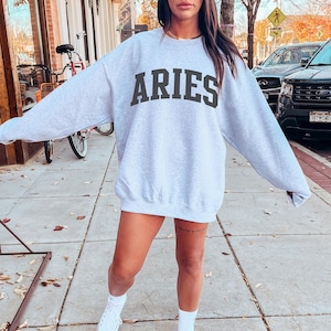 Aries Sweatshirt Aries Gifts Zodiac Sweatshirt College Sweatshirt Astrology Clothes Aries Birthday Varsity Sweatshirt Aries Zodiac Gifts