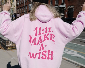 111 Angel Number Hoodie Quote Hoodie Words On Back Positive Sweatshirt Preppy Hoodie Preppy Clothes Angel Wings Hoodie Manifest Hoodie