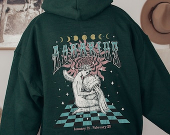 Aquarius Hoodie Aquarius Gifts Astrology Clothing Aquarius Sweatshirt Zodiac Hoodie Witchy Clothes Vintage Hoodie Aquarius Zodiac Gifts