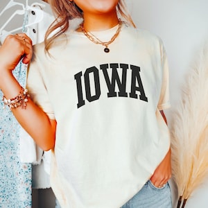 Iowa Tshirt Comfort Colors Shirt Iowa Gifts Travel Shirt Varsity Shirt College Shirt Iowa Shirt Granola Girl Shirt Granola Girl Gift