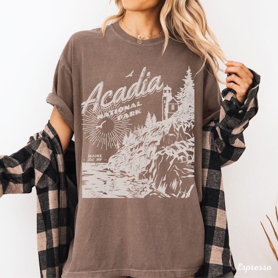 Acadia National Park Shirt Granola Girl Things Main Shirt Comfort Colors Tee Retro Vintage Style Tshirt Nature Camping Shirt Hiking T-Shirt